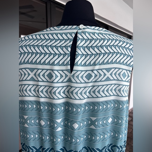 Vintage Pendleton Sleeveless Midi Dress Size 16 Blue Geometric Classic Boho - Picture 8 of 8